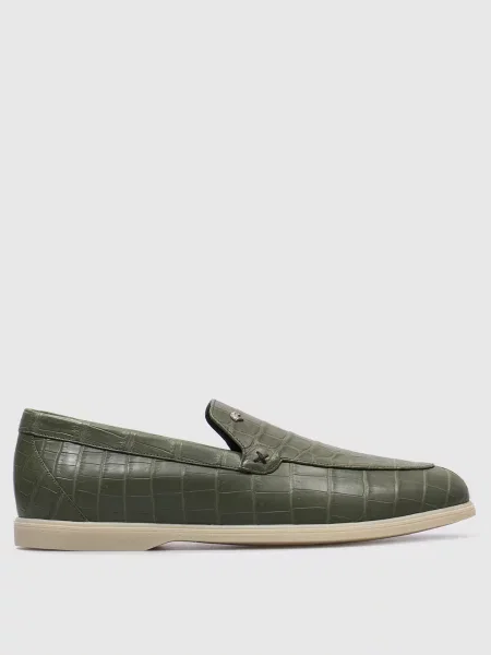 Кожаные лоферы Stefano Ricci зеленые