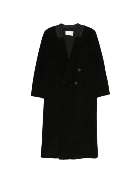 Kołnierzykowy płaszcz Circus Hotel dwurzędowy czarny