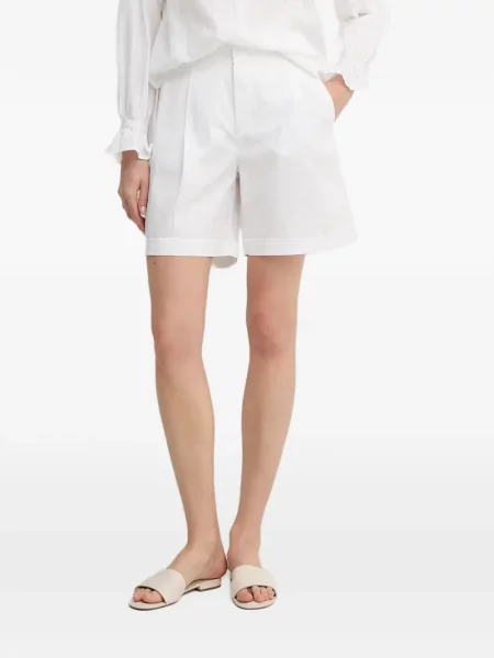 Pantaloni scurți Marc Aurel plisate alb