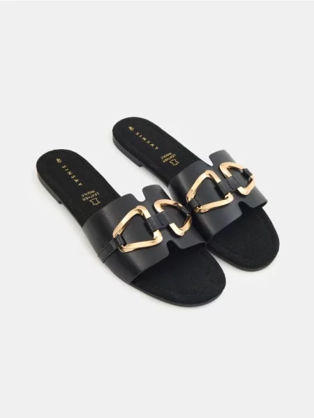 Капці з шкіряною устілкою чорний