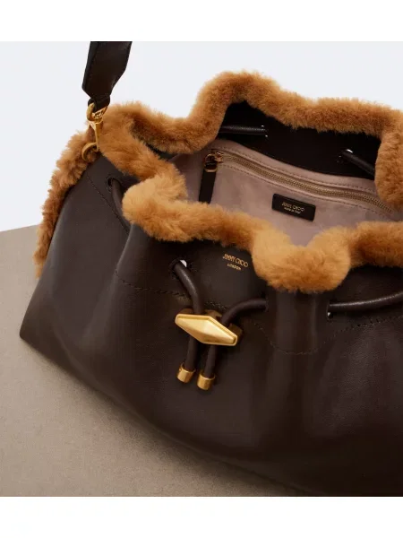 Geantă Jimmy Choo din piele maro