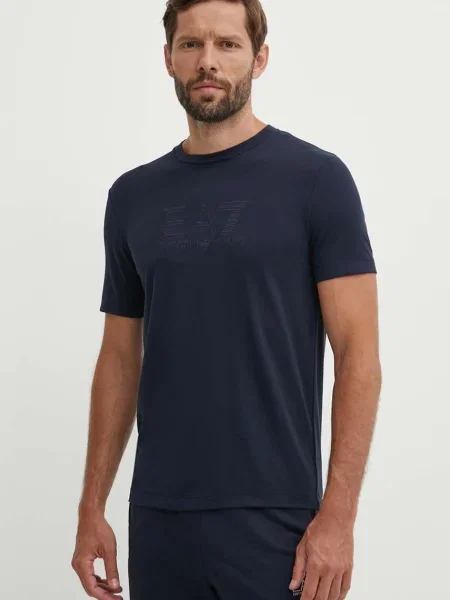 Тениска Emporio Armani с апликация тъмносиньо