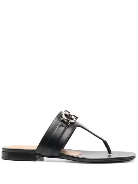 Sandale Ferragamo din piele cu autograf negru