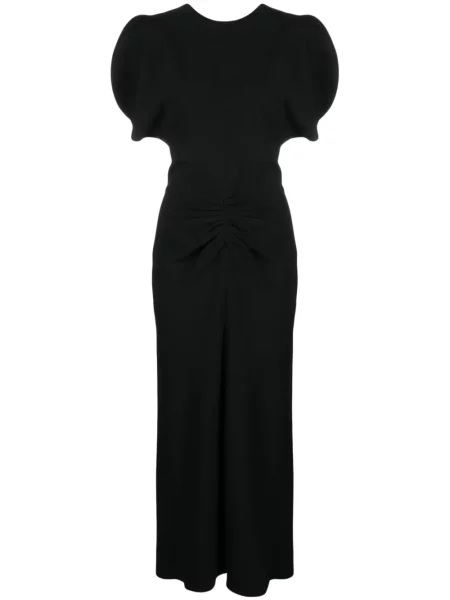 Rochie midi Victoria Beckham din crep până la genunchi de costum negru