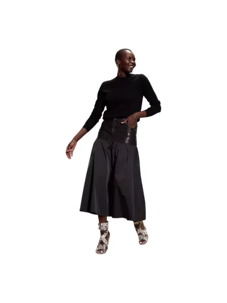 Spódnica skórzana Cynthia Rowley czarna