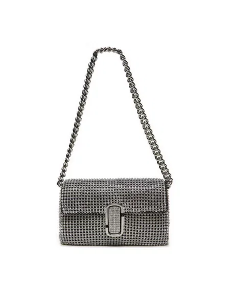 Marc Jacobs Сумка The Rhinestone J Marc Mini Shoulder Bag срібний