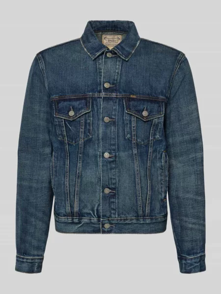 Kurtka jeansowa o fasonie shaped fit z czystej Polo Ralph Lauren niebieska