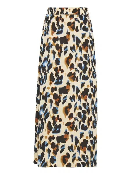 VILA Fustă VIDRESSI azur / maro caramel / maro cappuccino negru