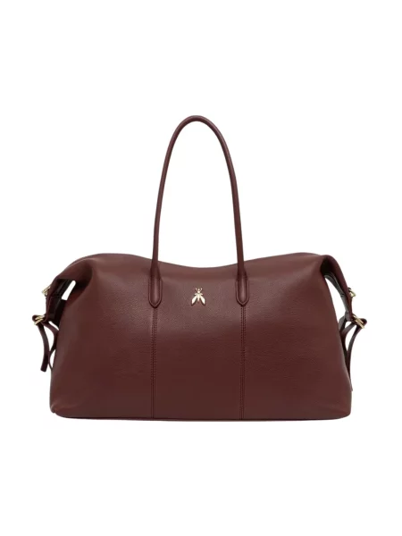 Patrizia Pepe torebka shopper skórzana brązowa