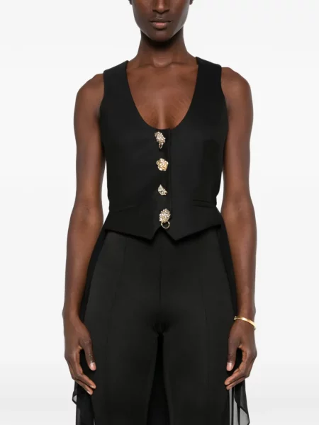 Geacă Blumarine cu volane asimetrică negru