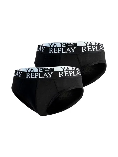 REPLAY Slipy černá bílá