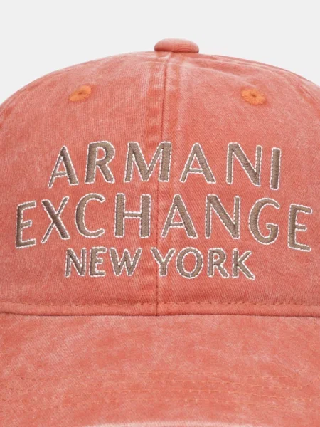Armani Exchange czapka z daszkiem pomarańczowa