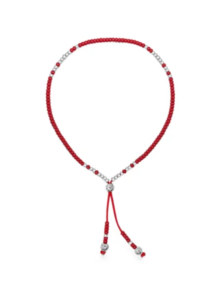 Brăţară Nialaya Jewelry cu mărgele cu cordon roșu