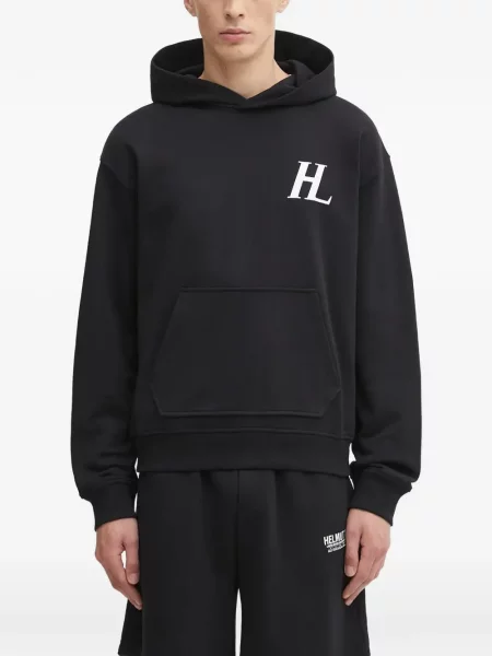 Hanorac cu glugă Helmut Lang cu imagine negru