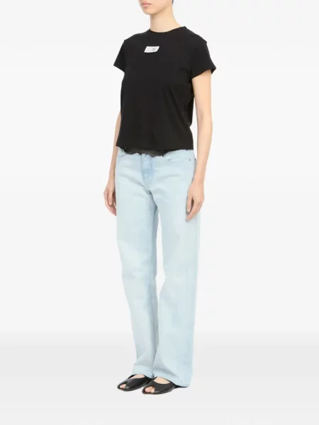 Μικρός μπλούζα Mm6 Maison Margiela με αυτόγραφο μαύρο
