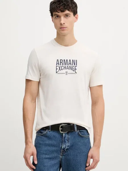 Armani Exchange t-shirt beżowa