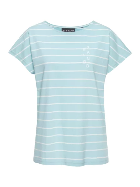 Elbsand Tricou albastru deschis alb