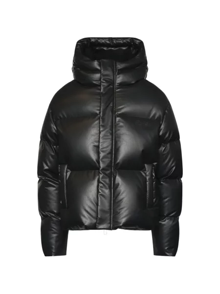 Geacă cu puf Mm6 Maison Margiela cu glugă negru