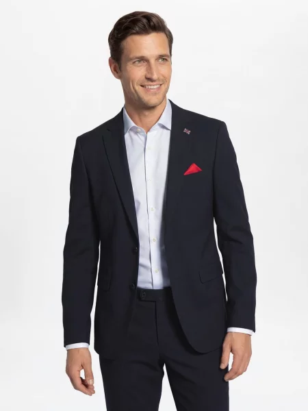 Finshley & Harding London kurtka modułowa Brixdon Mężczyźni Slim Fit jednolity 23 niebieski