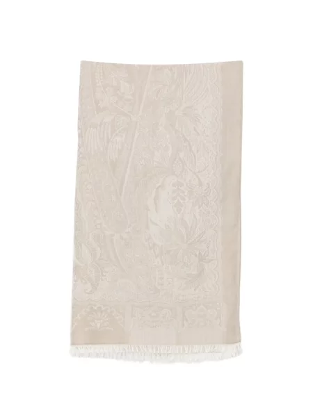 Fular Etro cu franjuri cu model paisley