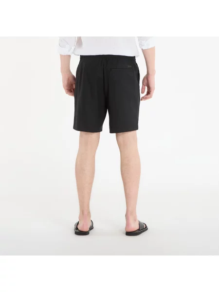 Ľanové krátky šortky Calvin Klein čierna