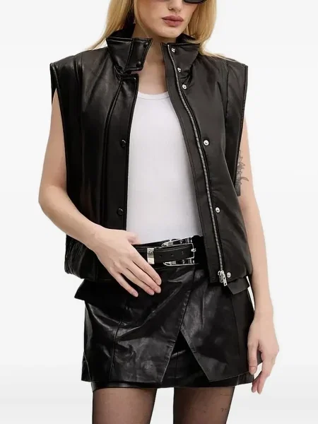 Vestă Iro din piele negru