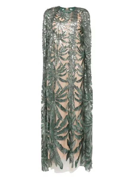 Rochie Elie Saab cu broderie din tul verde