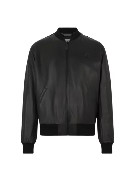 Kurtka skórzana Philipp Plein czarna