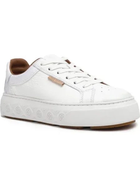 Sneakerși Tory Burch din piele alb