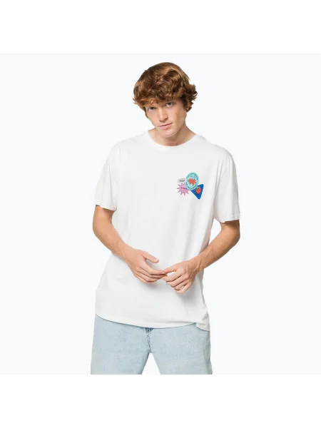 Tricou pentru bărbați Kaotiko M / C Washed Fresh white alb