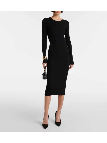 Rochie midi Dolce&gabbana până la genunchi de costum negru