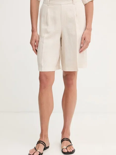 OUI pantaloni scurți pentru femei din in bej