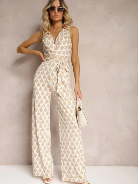 Salopeta Croi Talie Decolet Triunghiular Talie Geranea bej