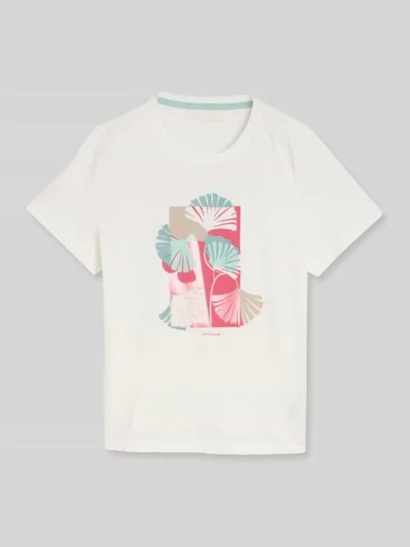 T-shirt o kroju regular fit z czystej bawełny Tom Tailor biała
