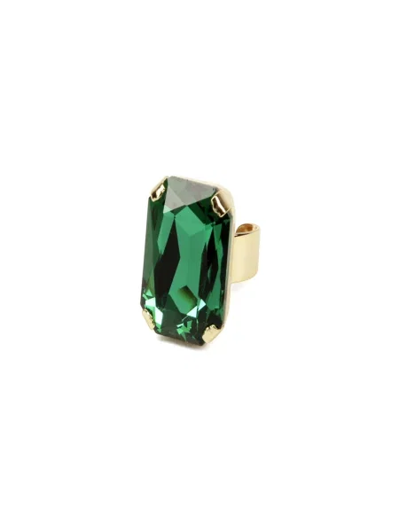 Inele Celeste anello placcato oro con cristallo Swarovski smeraldo smarald verde