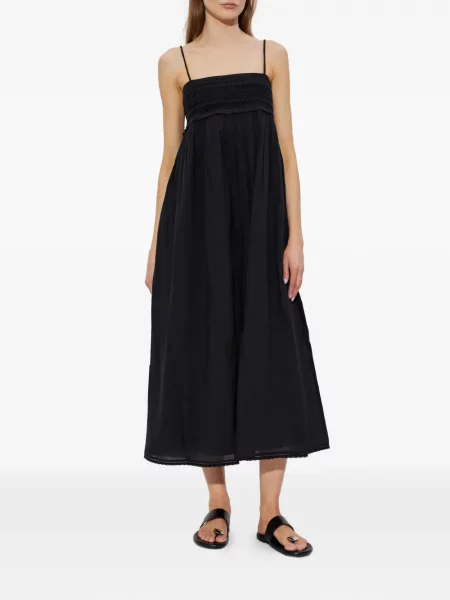 Rochie midi Posse cu volane negru