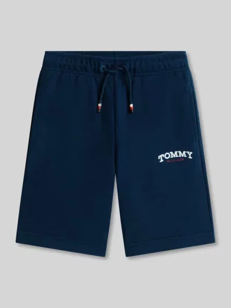 Szorty dresowe o kroju regular fit z mieszanka bawełny Tommy Hilfiger granatowe