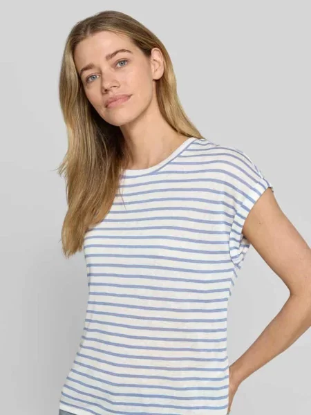 T-shirt z mieszanki o kroju relaxed fit Tom Tailor Denim biała