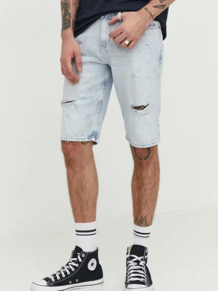 Tommy Jeans Pantaloni scurți de blugi Ryan celest albastru