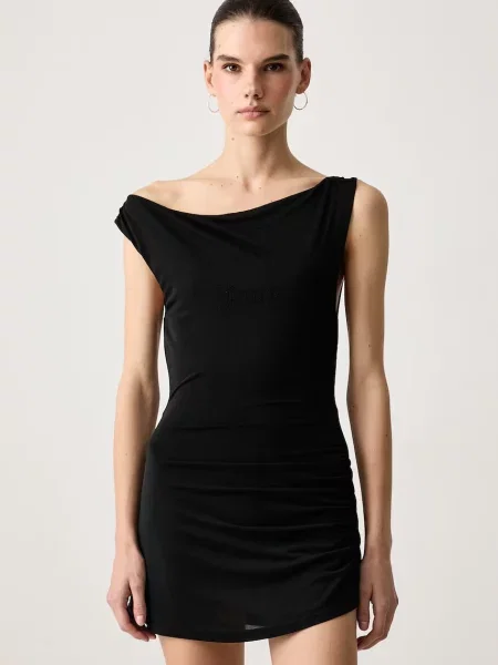 Juicy Couture rochie cu vâscoză TORI DRAPE negru