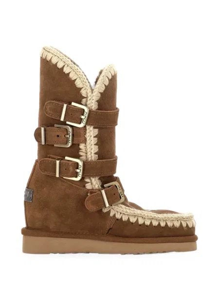 Botine Mou din piele de oaie maro