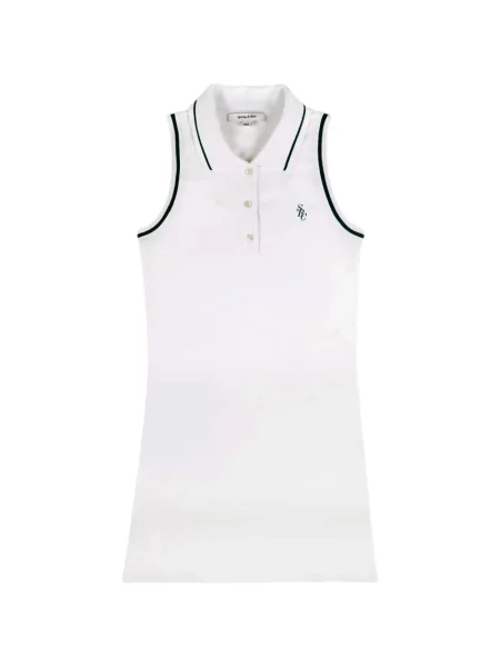 Gulerat rochie mini Sporty & Rich fără mâneci alb