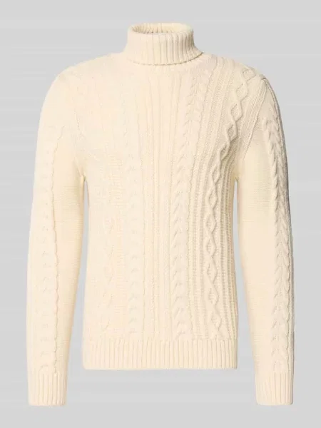 Golf ze ściegiem warkoczowym model ‘Jacob’ Superdry biały