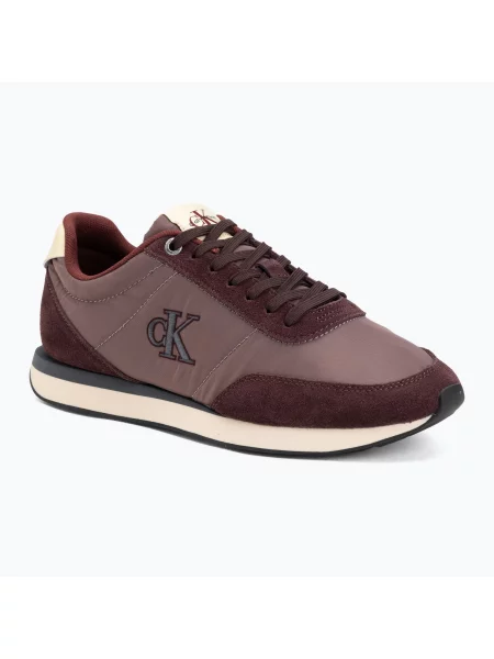 Încălțăminte pentru bărbați Calvin Klein Retro Runner Ess Mix Mat bordeaux/peppercorn/vanilla