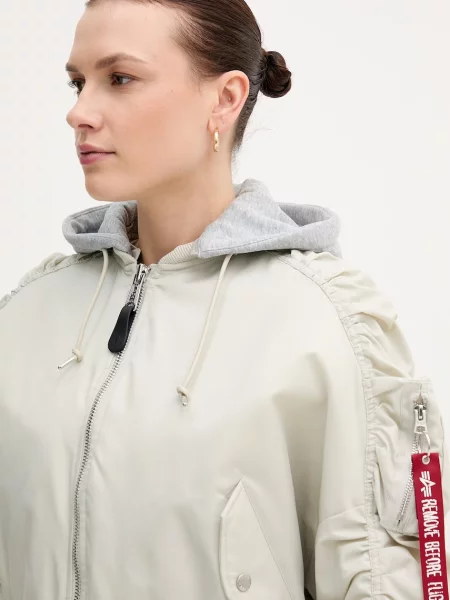 Kapucnis rövid bomberdzseki Alpha Industries szürke