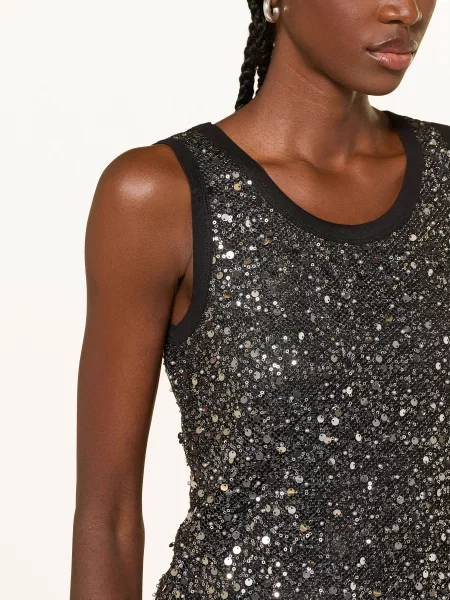 Top Riani z cekinami z siateczką z siateczki czarny