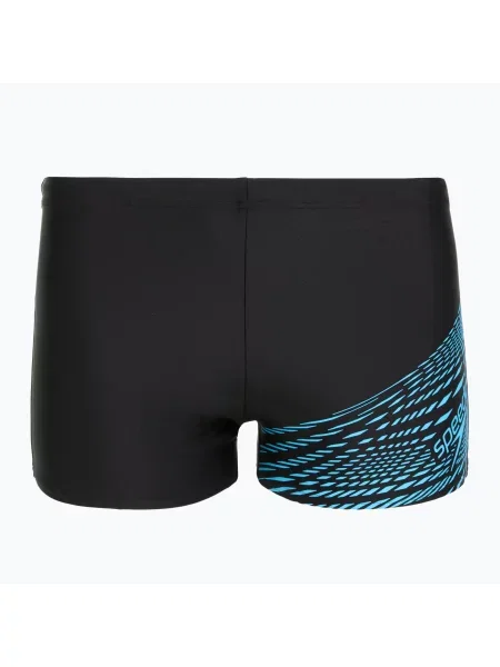 Мъжки боксерки за плуване Speedo Medley Logo Aquashort black/picton blue черно