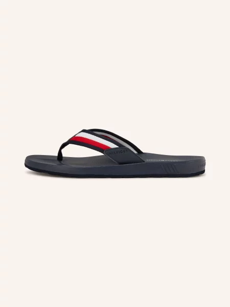 Tommy Hilfiger Klapki blau niebieskie