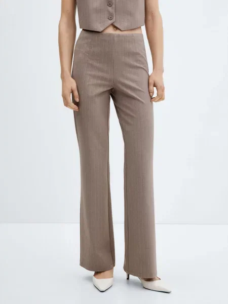 MANGO Штани палаццо Віскоза/поліамід бежевий