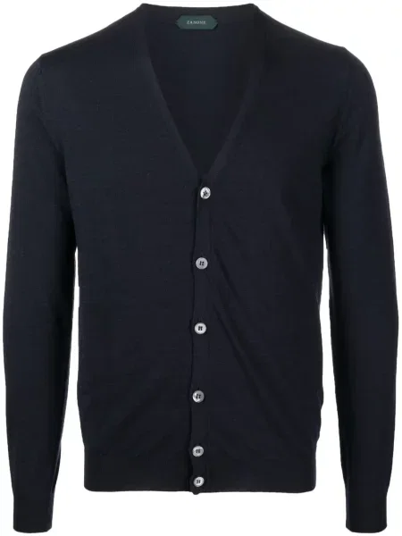 Cardigan Zanone de lână albastru